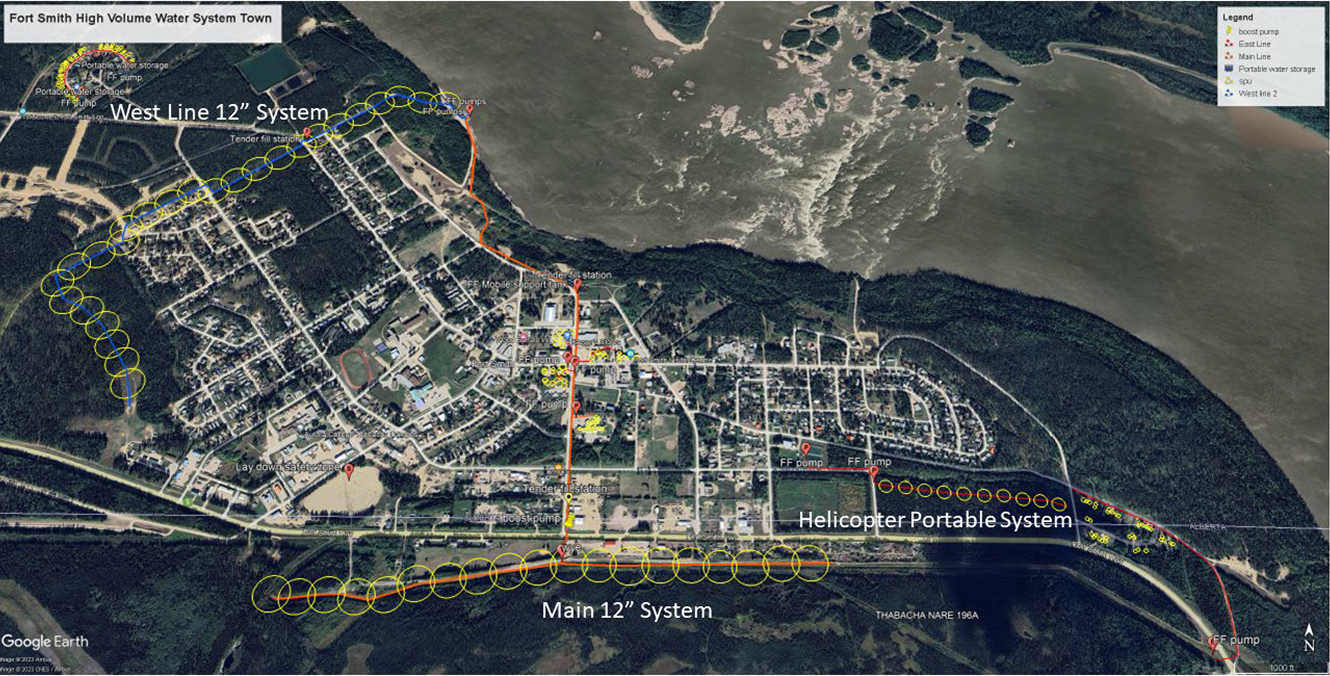 Aerial map of Fort Smith water system layout